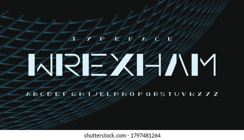 Futuristic modern alphabet sans serif font. Modern typography with futuristic concept for label, headline, logo, poster etc. vector