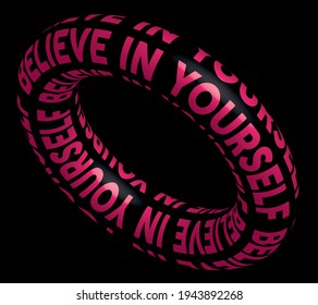 Futuristic modern believe in yourself slogan print with 3D logo text effect for man - woman tee t shirt or poster