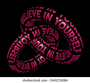 Futuristic modern believe in yourself slogan print with 3D logo text effect for man - woman tee t shirt or poster sticker