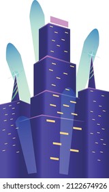 Futuristic Modern Classic Tower Building vector illustration