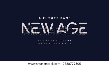 Futuristic modern creative font. Alphabet designs fonts set a to z. Display font technology rounded typeface.