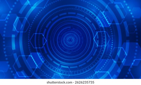 futuristic and modern design, representing technology, innovation, and digital connectivity in a high-tech abstract background.