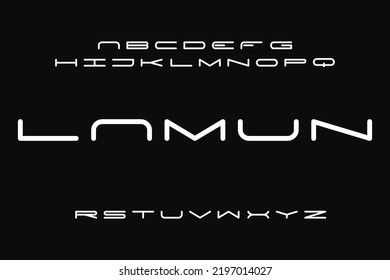 Futuristic and modern display font vector