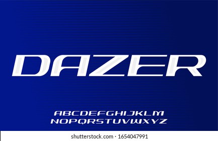 futuristic modern display typeface vector set