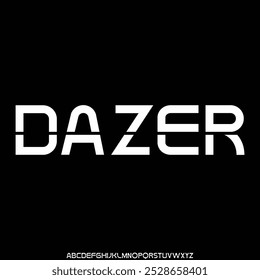 futuristic modern display typeface vector set