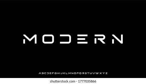 futuristic modern elegant font alphabet vector