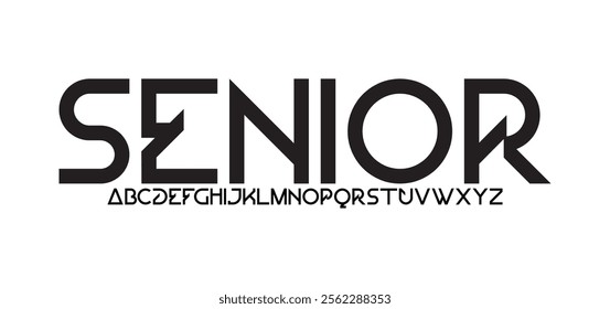 futuristic modern elegant font alphabet vector
