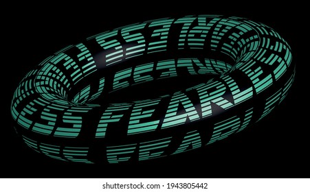 Futuristic modern fearless slogan print with 3D logo text effect for man - woman tee t shirt or poster