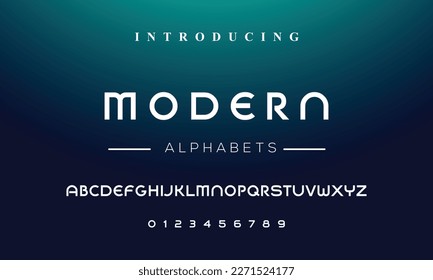 futuristic modern geometric alphabet font