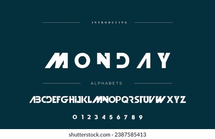 futuristic modern geometric alphabet font