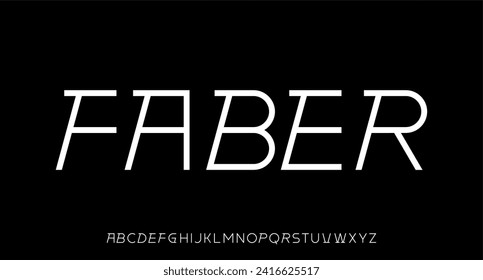 futuristic modern geometric alphabet font