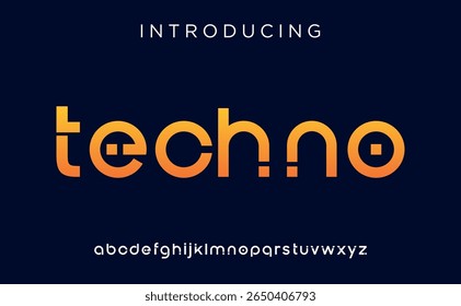 Futuristic modern geometric font logo. abstract alphabet digital technology font. technology typography, electronic, film, digital, music, future, creative font logo. vector illustration