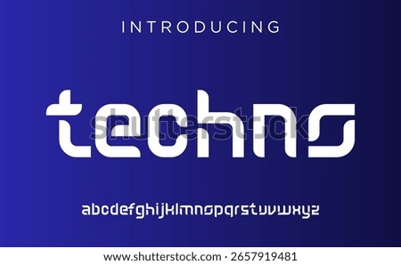 Futuristic modern geometric font logo. abstract alphabet digital technology font. technology typography, electronic, film, digital, music, future, creative font logo. vector illustration