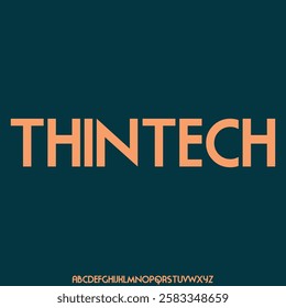 Futuristic modern geometric thin font