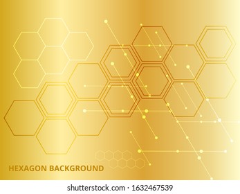 Futuristic modern hi-tech background for digital technology, innovation medicine, science, research and health. Hi-tech hexagon abstract background.