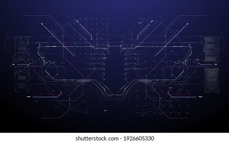 Futuristische moderne HUD-Schnittstellendesign. Abstrakter futuristischer UI-Hintergrund. Abstrakter Vektorhintergrund. Innovationskonzept für abstrakte Technologien.