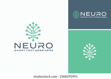 Futuristic modern human brain digital link dots structure for Neurology intelligence innovation science tech knowledge logo design