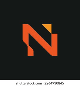 Futuristic modern initial letter N arrow logo