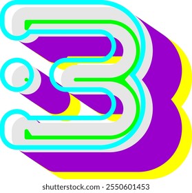 Futuristic Modern Letter Alphabet B