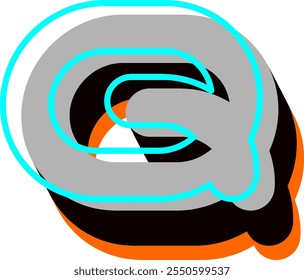 Futuristic Modern Letter Alphabet Q