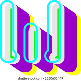 Futuristic Modern Letter Alphabet W