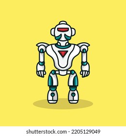 futuristic and modern mecha humanoid robot mascot design icon