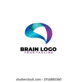 futuristic modern and techno brain vector logo template