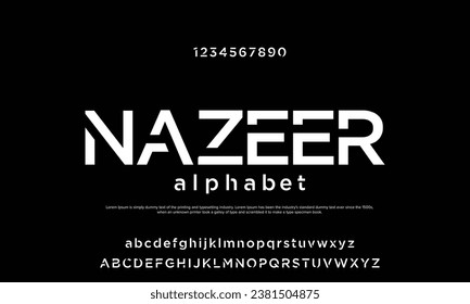 Futuristic modern techno sci fi bold display stencil font, abstract geometric clean monospaced letter set homan typeface