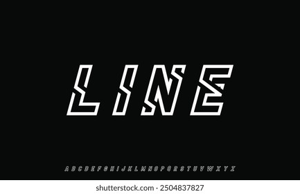 Futuristic modern techno sci fi bold display stencil font, abstract geometric clean monospaced letter set
