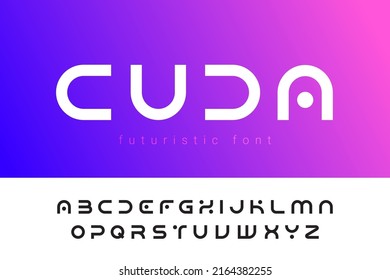 Futuristic Modern Technology Font Vector Design Style.
Hitech Future Digital Sci-fi Elegant Typeface abc Letters.