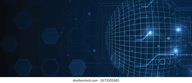 Futuristic modern technology and science abstract circuit board for business background