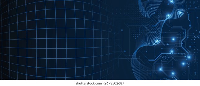 Futuristische moderne Technologie und Wissenschaft abstrakte Leiterplatte für geschäftlichen Hintergrund
