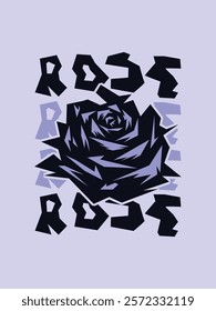 futuristic modern trendy rose illustration t shirt design