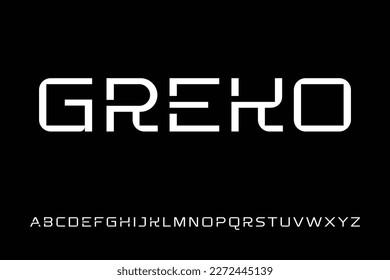 futuristic modern typeface alphabet set