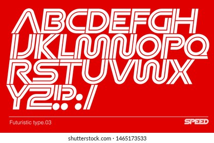 Futuristic modern vector italic font. Creative sci fi type design.