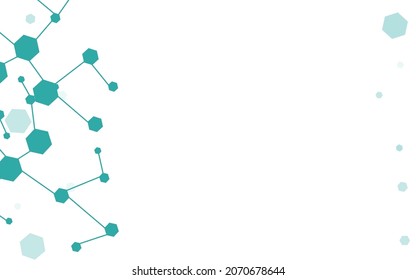 Futuristic Molecule Vector White Background. Medical Science Poster. Scientific Chemistry Medicine Wallpaper. Modern Cover.