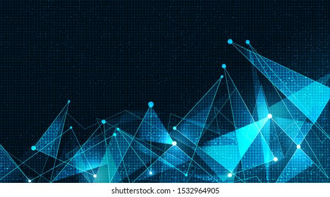 Futuristic Molecules Technology on Microchip Background,Hi-tech and  Science Concept design,Free Space For text in put,Vector illustration.