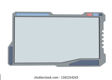 Futuristic monitor. Isolated on white background. 3d Vector illustration. Front view.