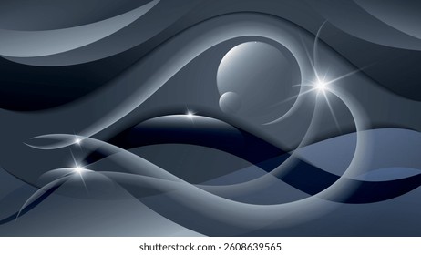 Futuristic monochrome wallpaper in gray tones. An excellent background for advertising, posters, postcards, business cards, corporate attributes and your other projects. Vector.