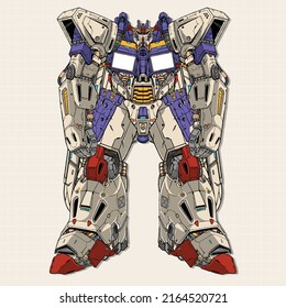 Futuristic monster giant mecha illustration premium vector