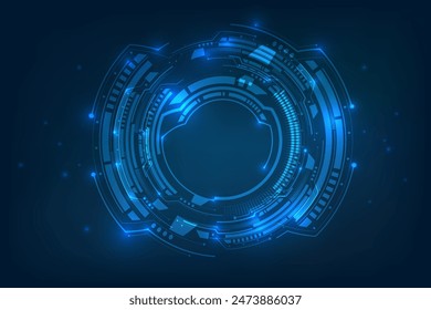 Pantalla de visualización frontal de interfaz gráfica de usuario de movimiento futurista con visualización de información de telemetría de datos digitales para pantalla de visualización de escritorio de computadora de fondo digital