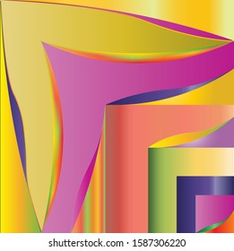 Futuristic multi color artwork created using pen, fill and gradient tools.
