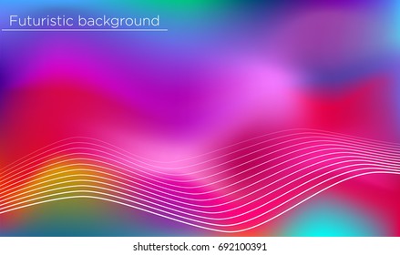 Futuristic multi-colored, bright  art background with lines and waves. Modern Pattern, Dynamic Effect, Abstract Vector Illustration. 