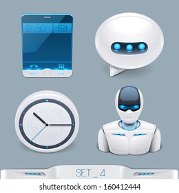 futuristic multimedia devices and technology icon-set 4