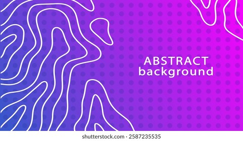 Futuristic neon abstract topography background. Abstract wavy pattern cover. Topographic geometry texture. Web site backdrop vector illustration