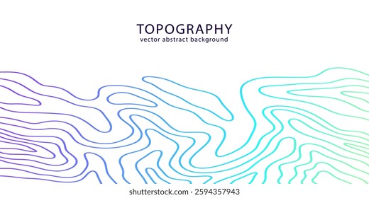 Futuristic neon abstract topography gradient background. Abstract wavy pattern cover. Topographic geometry texture. Web site backdrop vector illustration