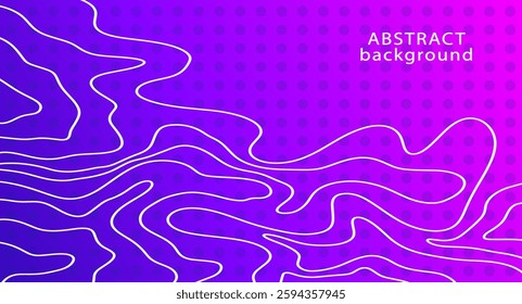 Futuristic neon abstract topography gradient background. Abstract wavy pattern cover. Topographic geometry texture. Web site backdrop vector illustration
