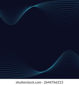 futuristic neon blue abstract background with wave line on dark