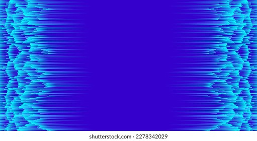 Futuristic neon blue glitch background. Glitched noise geometric static lines.	