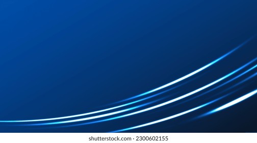 Fondo abstracto del patrón de líneas de luz azul neón futurista. Tecnología. Ilustración vectorial